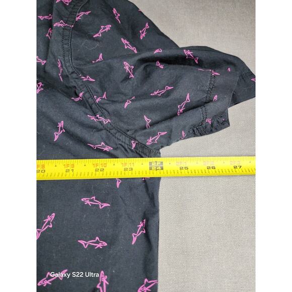 Bixby Nomad Mens Short Sleeve Button Up XL Sharks Navy Office Career Vacation - Picture 5 of 6